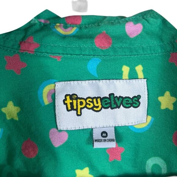 Tipsy Elves Men's Lucky Charmer Button Down Shirt St. Patrick's Patty Day Medium - Picture 8 of 9